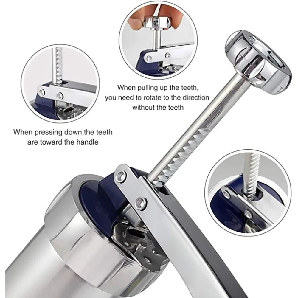 Premium Stainless Steel Cookie Press Gun Set  DIY Cookie Maker Tools With 20 Shape Plates  4 Nozzle