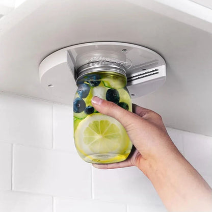 Under Cabinet Jar Opener for Weak Hands - Easy Grip, Arthritis Jar Opener & One-Handed Kitchen Lid Remover
