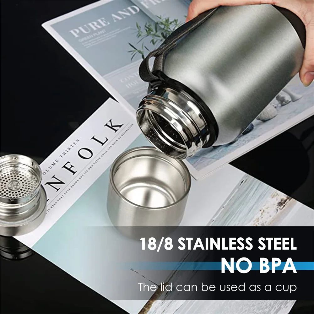 Premium Stainless Steel Insulated Thermos Bottle  Large Capacity Hot  Cold Flask 4