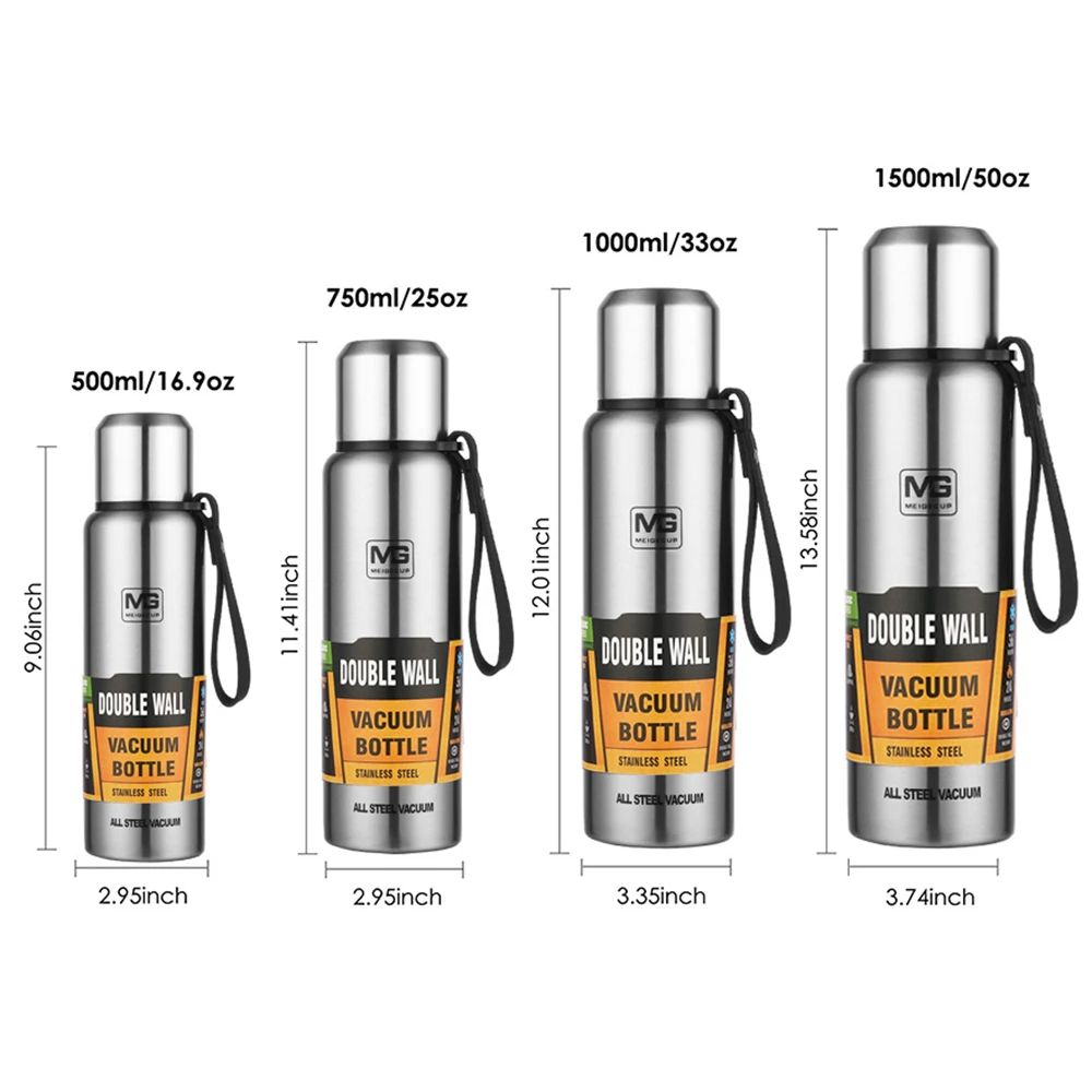 Premium Stainless Steel Insulated Thermos Bottle  Large Capacity Hot  Cold Flask 1