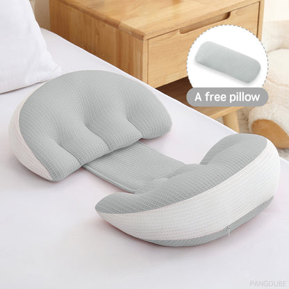 Cotton Waist Support Pillow for Pregnant Women, Pregnancy Body Pillow with Free Auxiliary Pillow