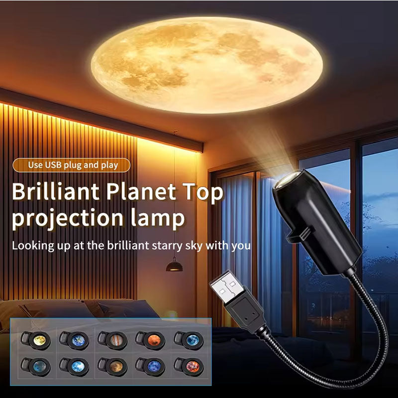 Moon Earth Night Light USB LED Star Galaxy Projector Lamp Wall Switchable Pattern Projection Lamp F 1