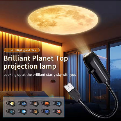 Moon Earth Night Light USB LED Star Galaxy Projector Lamp Wall Switchable Pattern Projection Lamp F 1