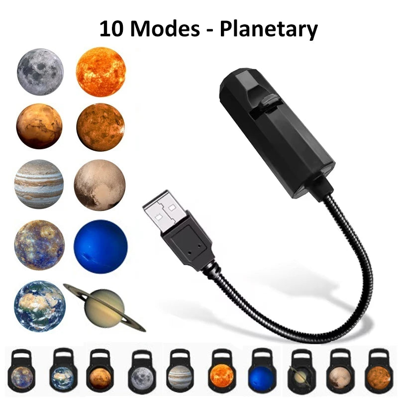 Moon Earth Night Light USB LED Star Galaxy Projector Lamp Wall Switchable Pattern Projection Lamp F 7
