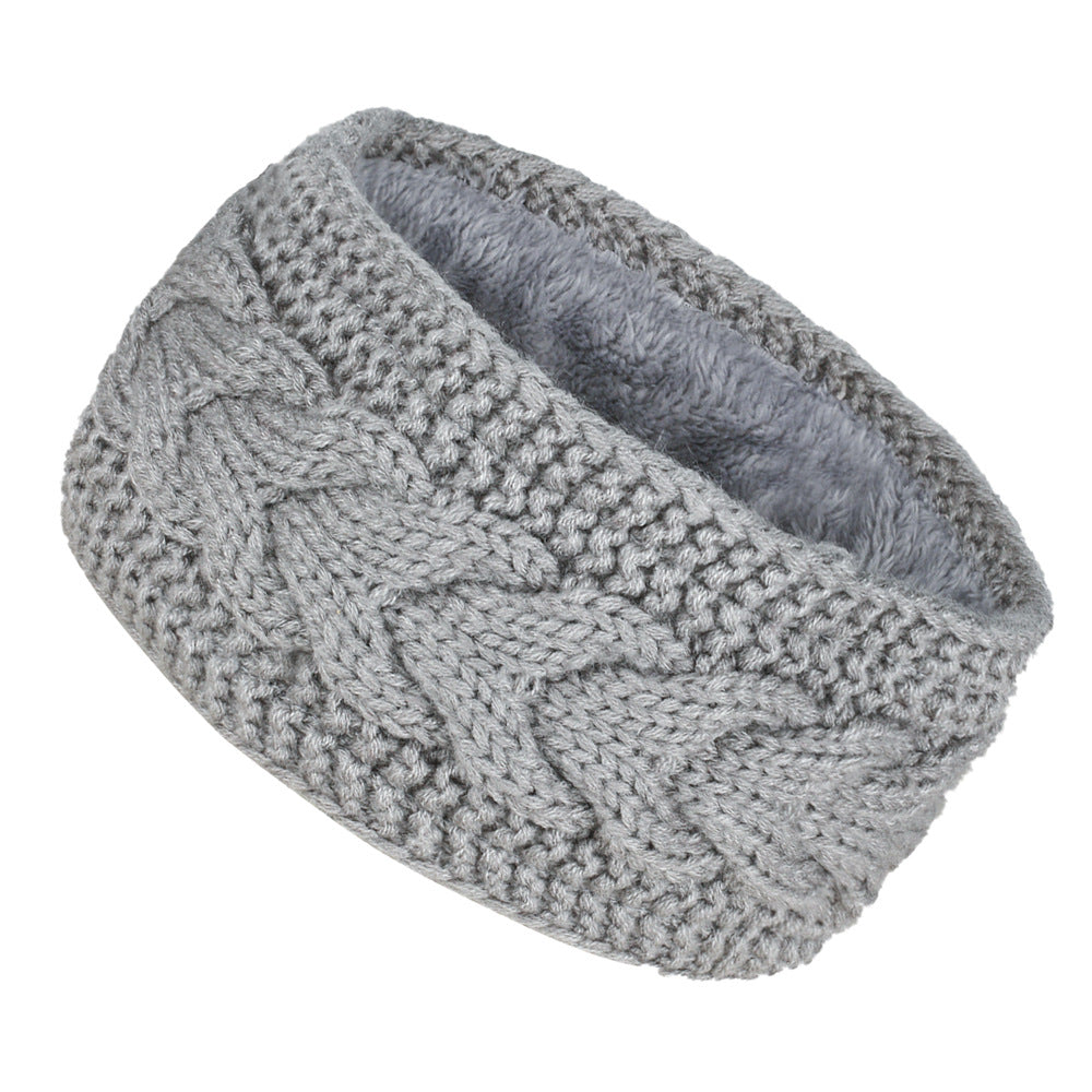 Keepwarm Winter Knitted Headband Velvet Inner Layer Windproof 3
