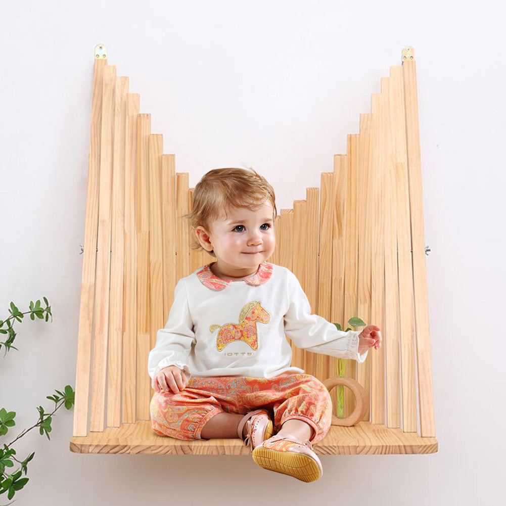 Solid Wood Wall Mounted Folding Desk, Creative Hanging Wall Table for Computer Use