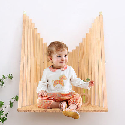 Solid Wood Wall Mounted Folding Desk, Creative Hanging Wall Table for Computer Use