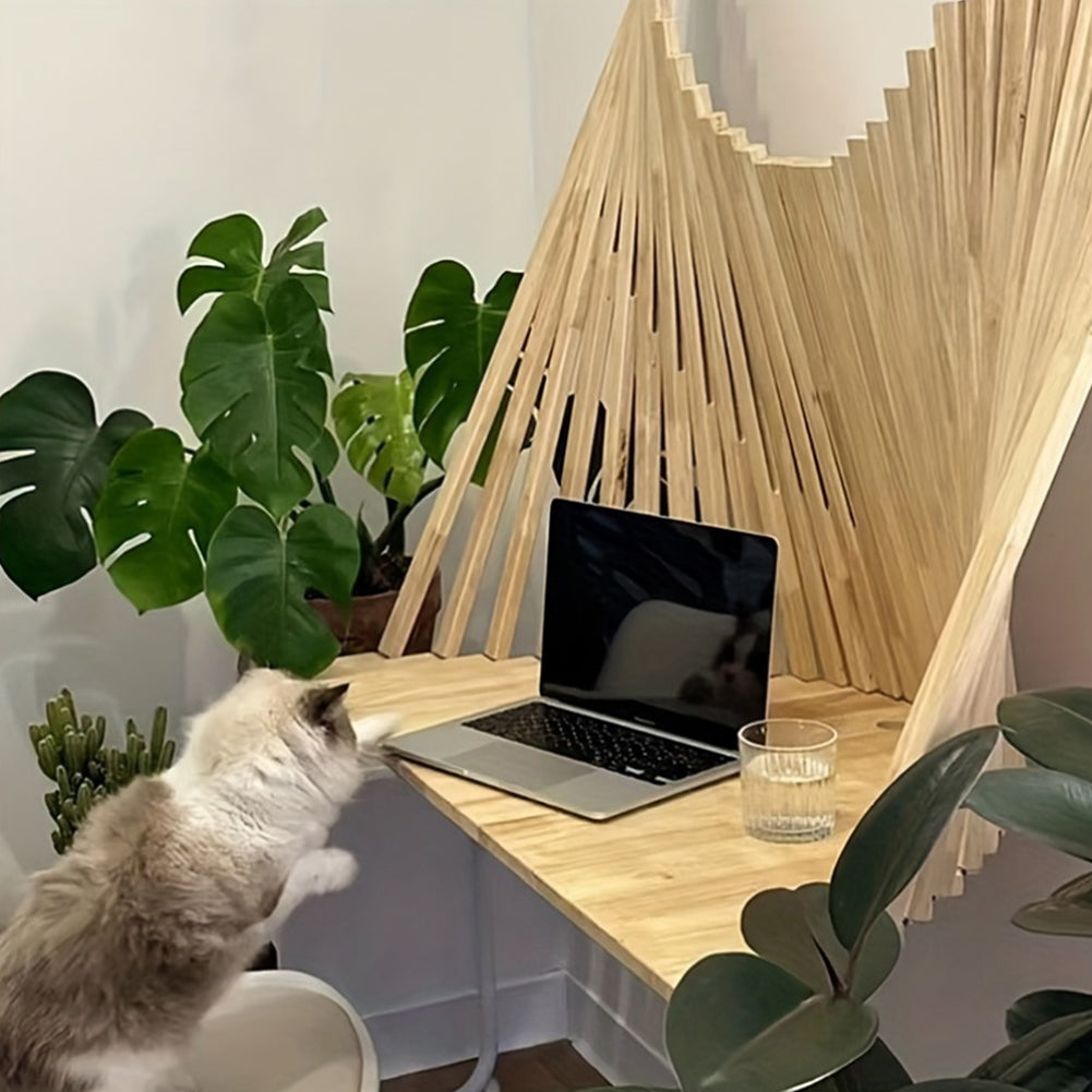 Solid Wood Wall Mounted Folding Desk Creative Hanging Wall Table For Computer Use 1