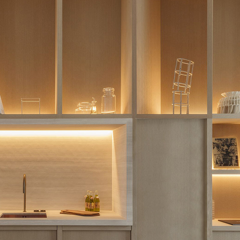 Builtin LED Strip Cabinet Shelf Panel Edge Light Lamp Invisible Glow Cupboard Back Light 2