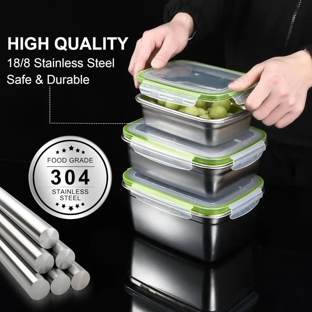 Premium Stainless Steel Bento Box Set  LeakProof FoodGrade Storage For Home Work  School 3