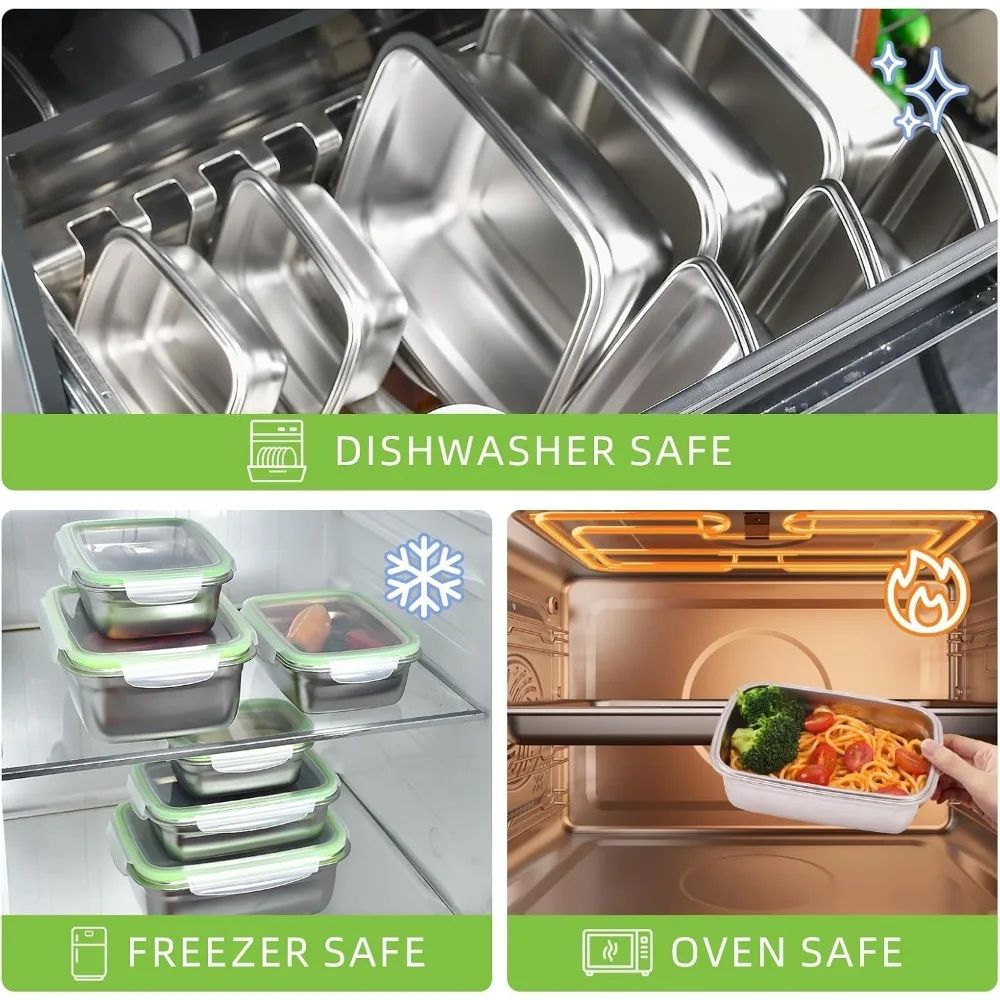 Premium Stainless Steel Bento Box Set  LeakProof FoodGrade Storage For Home Work  School 4