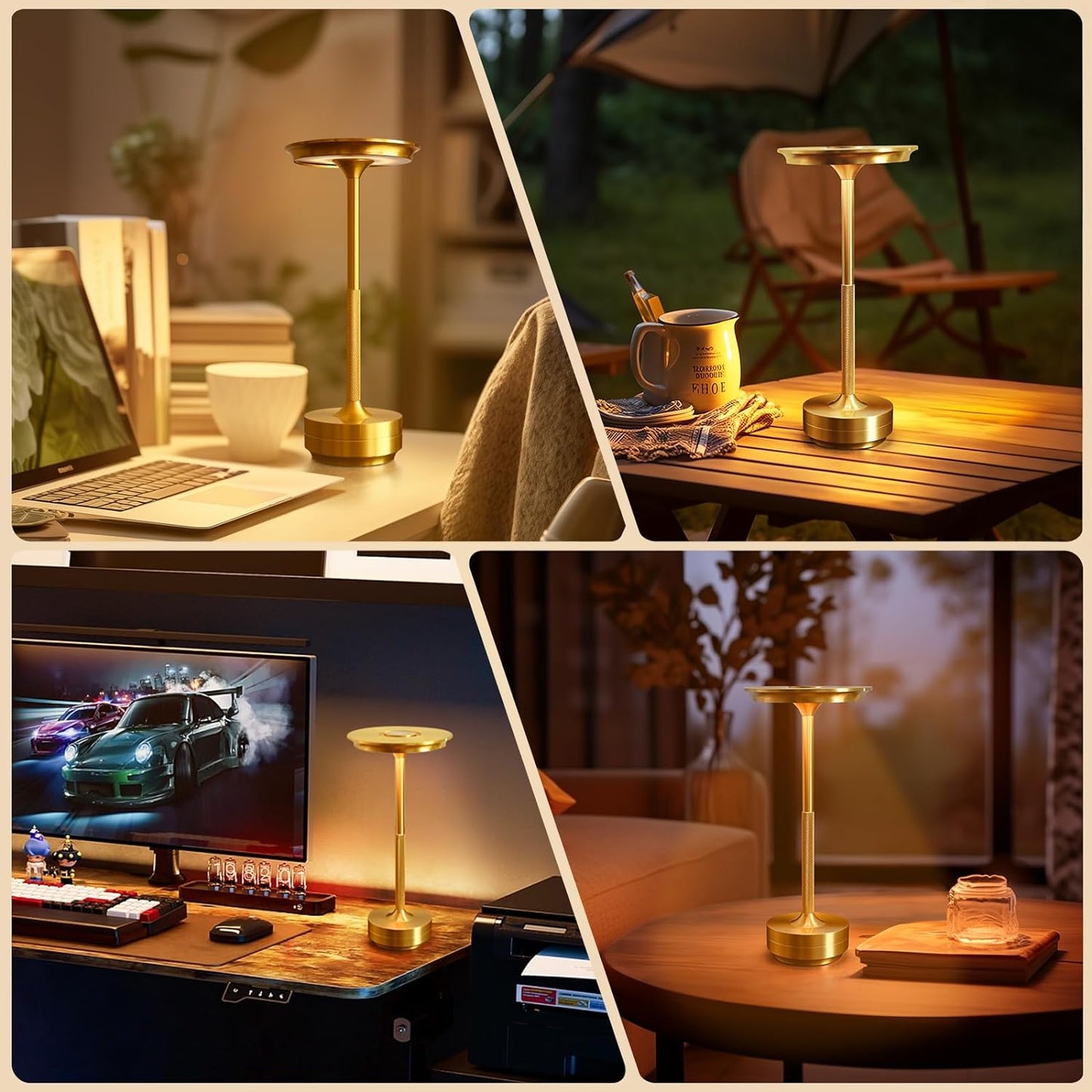 Wireless Simple LED Desk Lamp, Retro Charging Table Lamp, Restaurant Bar Light, Dimming Atmosphere Touch Read Lamp