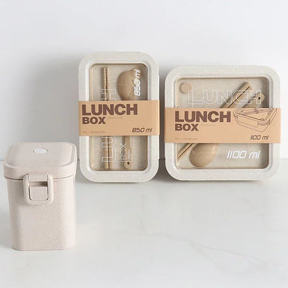 Wheat Straw Bento Lunch Box – Eco Friendly wheat straw lunch box for Kids & Adults, BPA free bento box Design