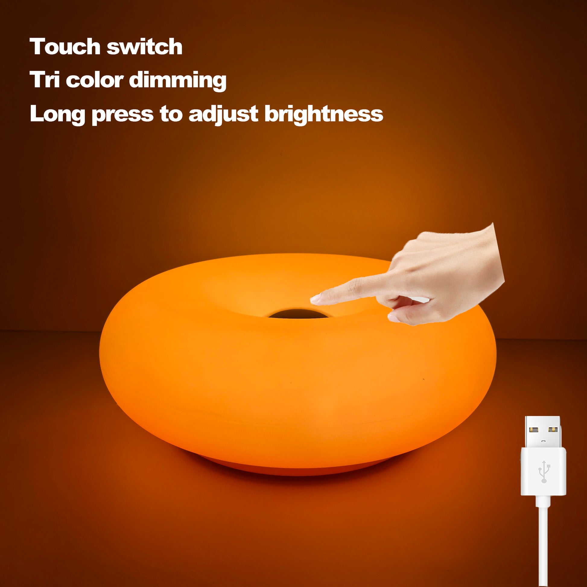 USB Plug Bauhaus Table Lamp Bedroom Bedside Light Living Room Dining Room Donut Ambient Lighting 5