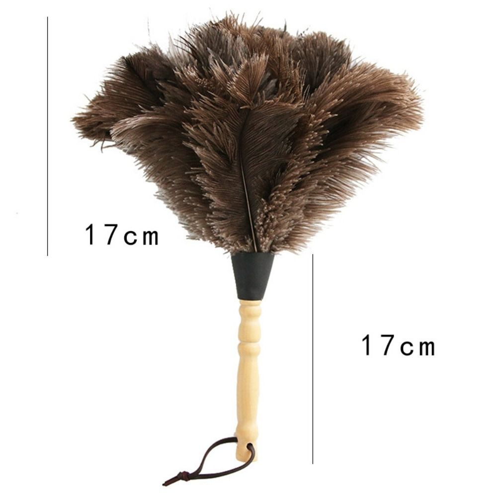 Ostrich Feather Brush Wooden Hand Car Clean Duster Cleaner For Dust Removal Household Use 4
