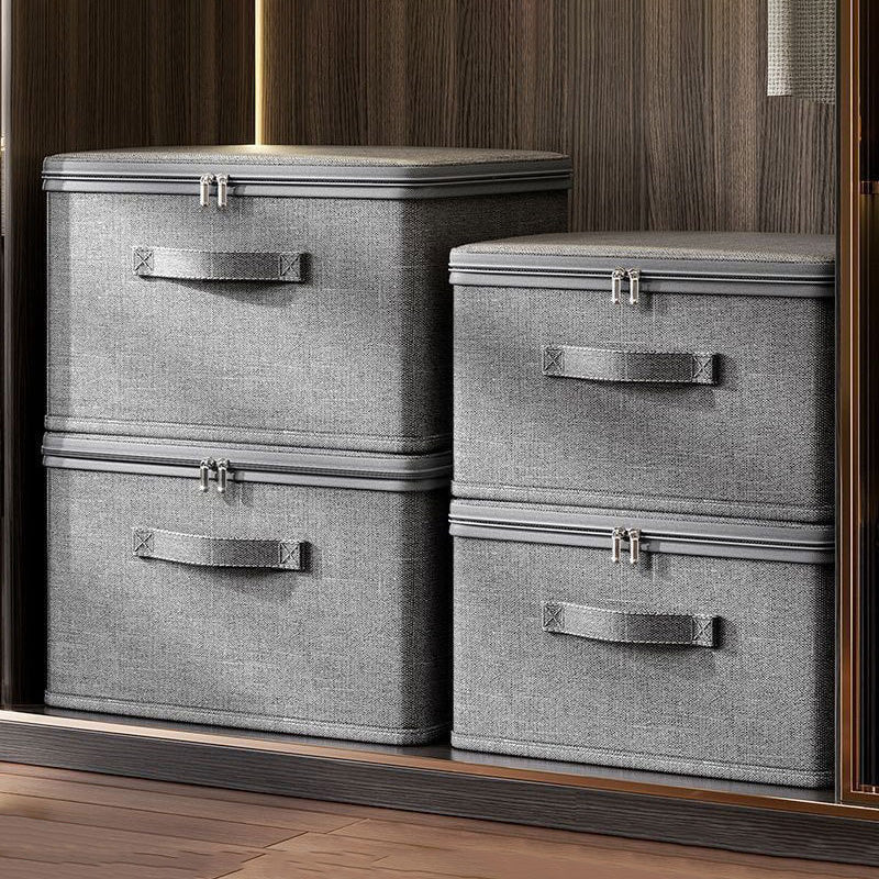 Clothes Storage Box With Zipper Large Capacity Folding Quilts Organizer Underwear Storage Bag For W 2