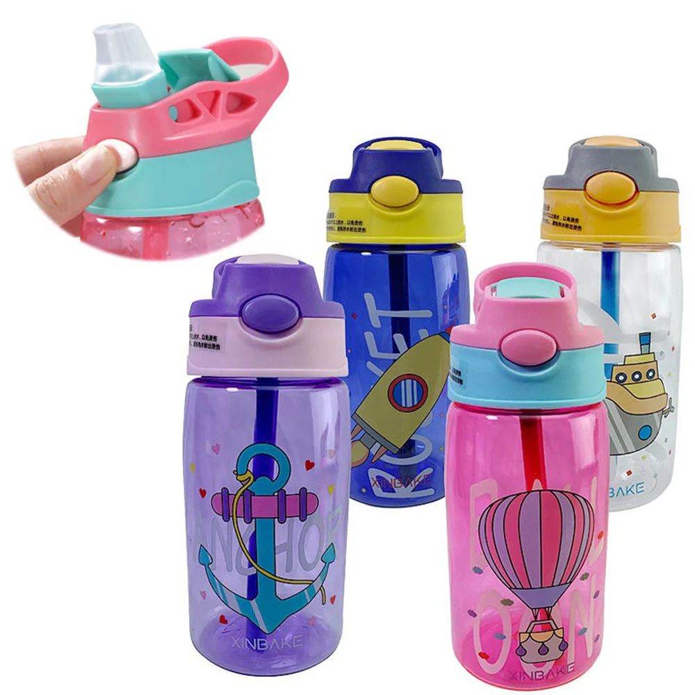 Premium Kids SpillProof Sippy Cup With Straw  Lid  480 Ml Cartoon Drink Bottle For Toddlers 2