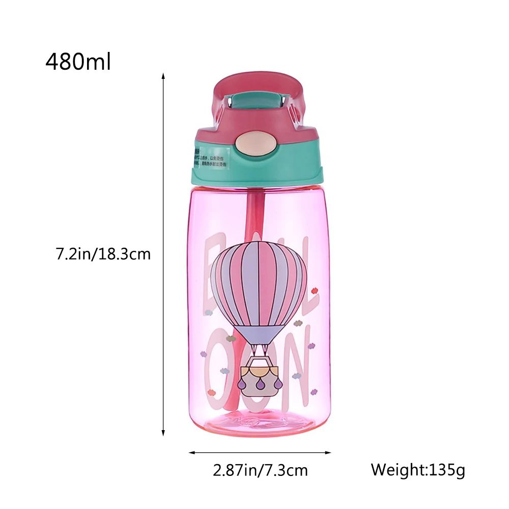 Premium Kids SpillProof Sippy Cup With Straw  Lid  480 Ml Cartoon Drink Bottle For Toddlers 1
