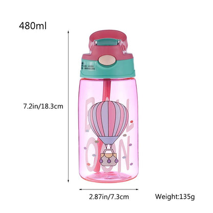 Premium Kids SpillProof Sippy Cup With Straw  Lid  480 Ml Cartoon Drink Bottle For Toddlers 1