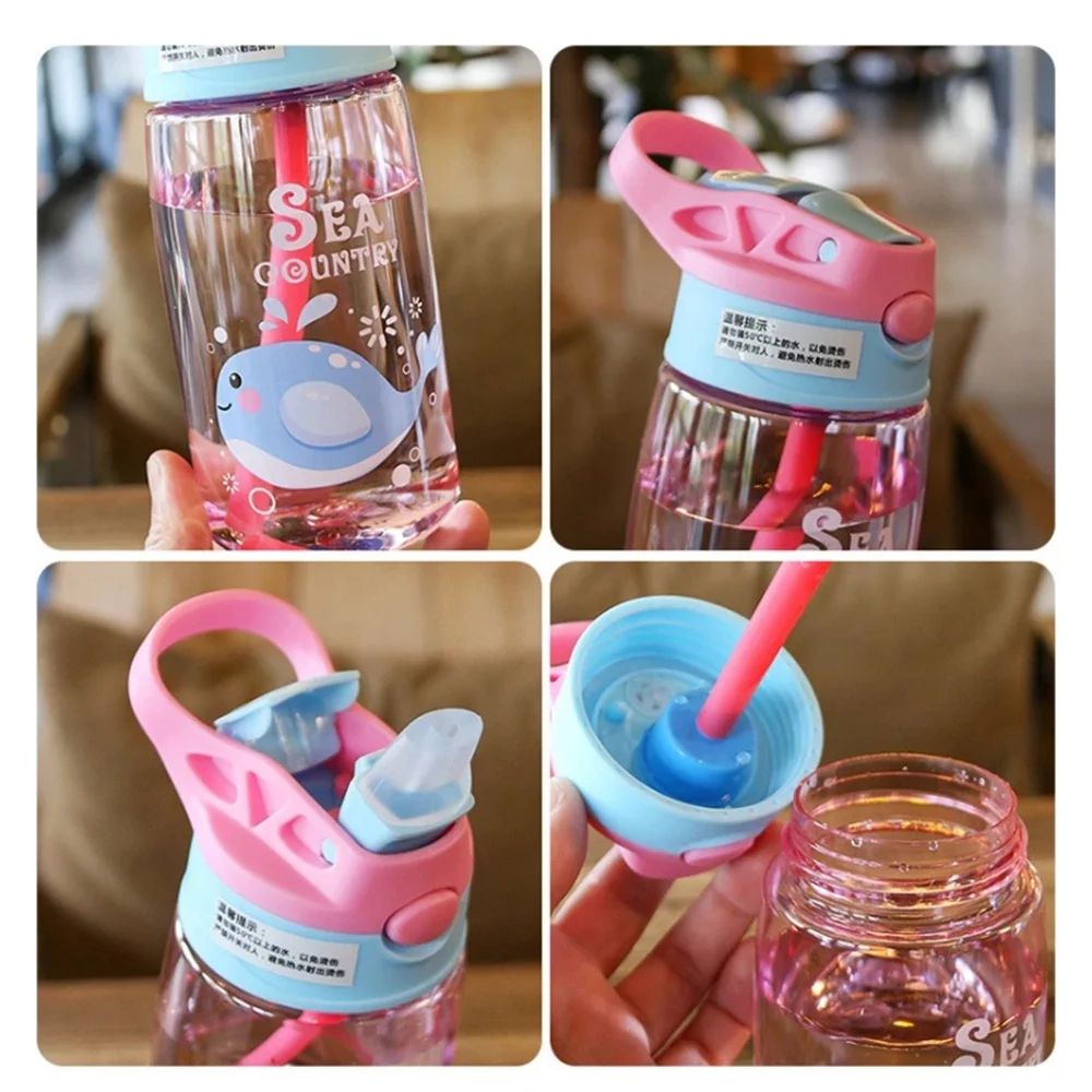 Premium Kids SpillProof Sippy Cup With Straw  Lid  480 Ml Cartoon Drink Bottle For Toddlers 3