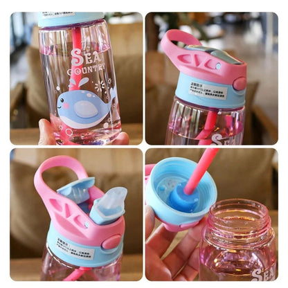 Premium Kids SpillProof Sippy Cup With Straw  Lid  480 Ml Cartoon Drink Bottle For Toddlers 3