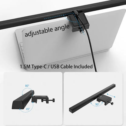 USB Powered EyeCare Desk Lamp LED Computer PC Monitor Light Bar Stepless Dimming Reading Table Lamp 4
