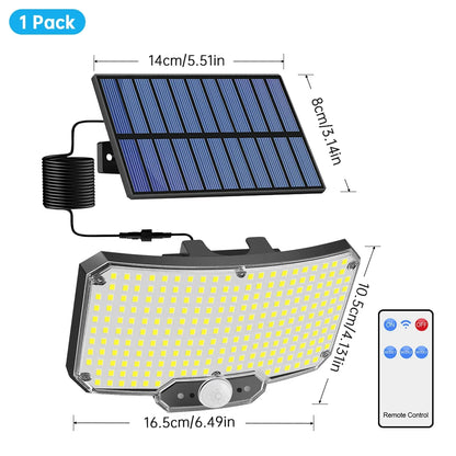 Super Bright Solar Motion Sensor Lights Waterproof Flood Lamp Remote Control Security Wall Lights F 5