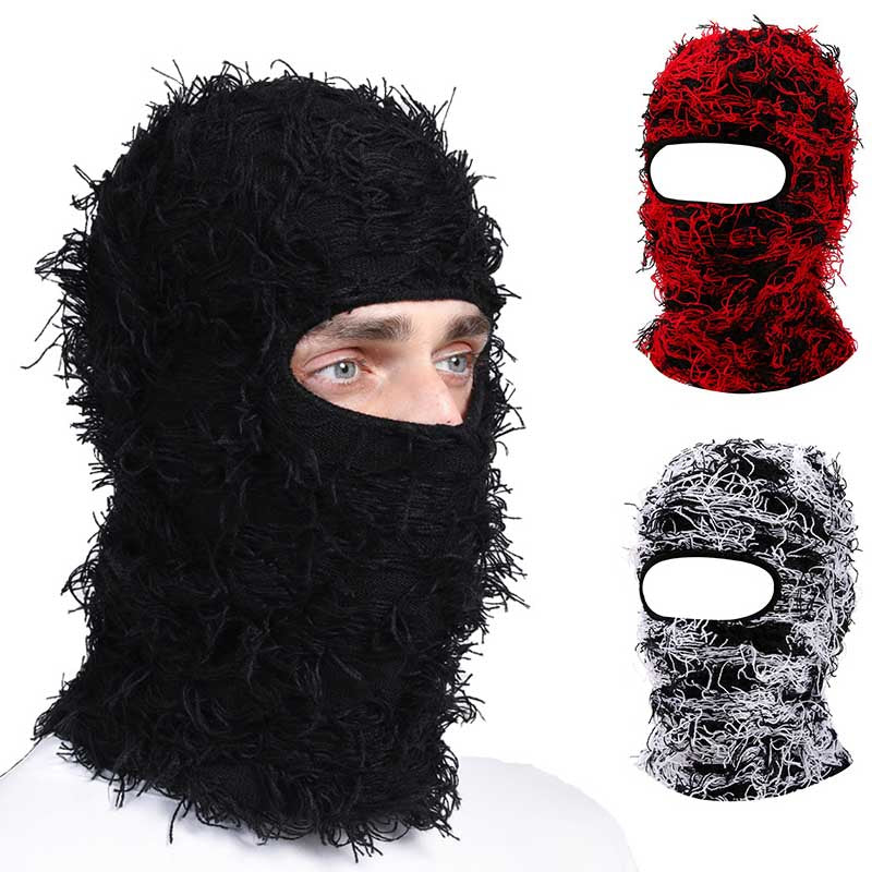 Windproof Full Face Cover Ski Mask Hat Balaclava Knitted Beanie Camouflage Winter Warm Neck Hat for Men and Women