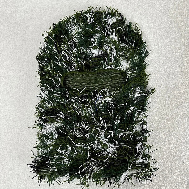 Windproof Full Face Cover Ski Mask Hat Balaclava Knitted Beanie Camouflage Winter Warm Neck Hat For 4