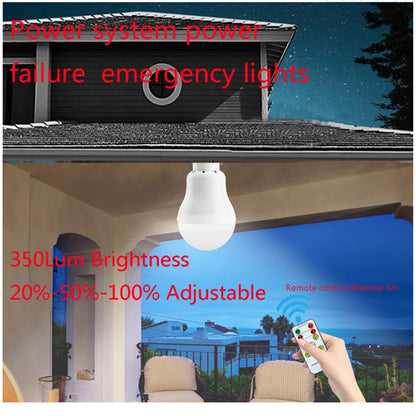 LED Solar Bulb with USB and Solar Charging, Waterproof Hanging Lamp for Garden Hiking Camping