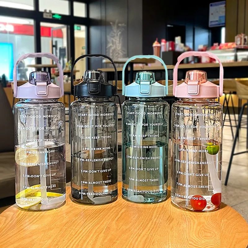 HydraMax 2L Portable Straw Sports Water Bottle