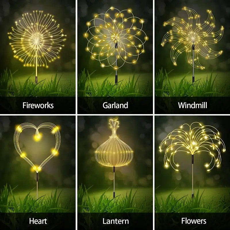 Waterproof LED Solar Garden Lights Outdoor Solar Power Fairy Firework Lights For Yard Patio Pathway 4