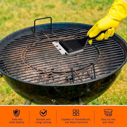 HeavyDuty Stainless Steel 8 Grill Brush Cleaner  BBQ Grill Brush For Tough Grease 4