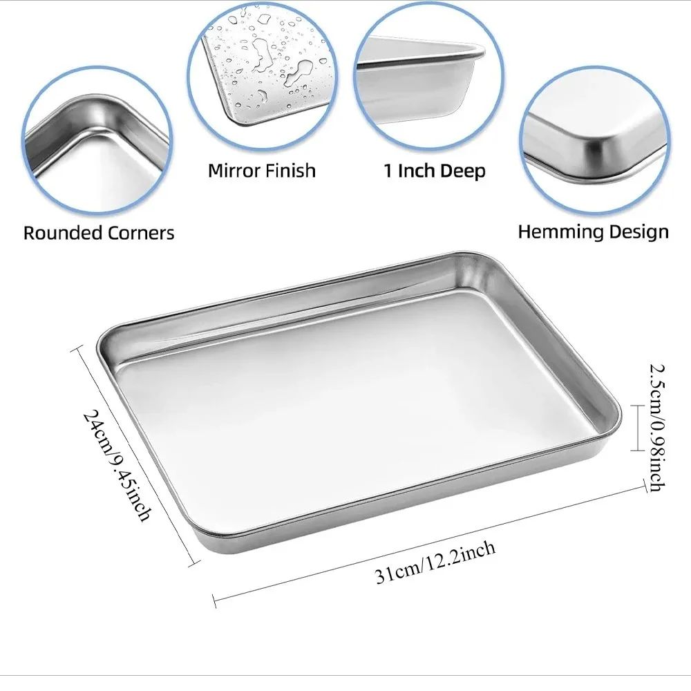 Premium 304 Stainless Steel Baking & Cooling Tray Set for Oven, Grill, and BBQ