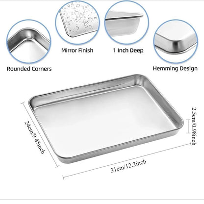 Premium 304 Stainless Steel Baking & Cooling Tray Set for Oven, Grill, and BBQ