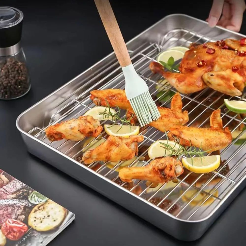 Premium 304 Stainless Steel Baking  Cooling Tray Set For Oven Grill And BBQ 2