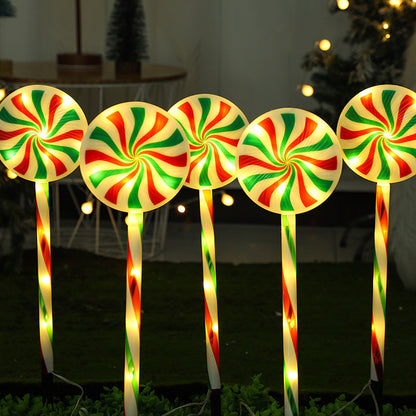 Candy Cane Stake Lights Christmas Solar Pathway Lights Waterproof Holiday Decorations Lawn Light 5