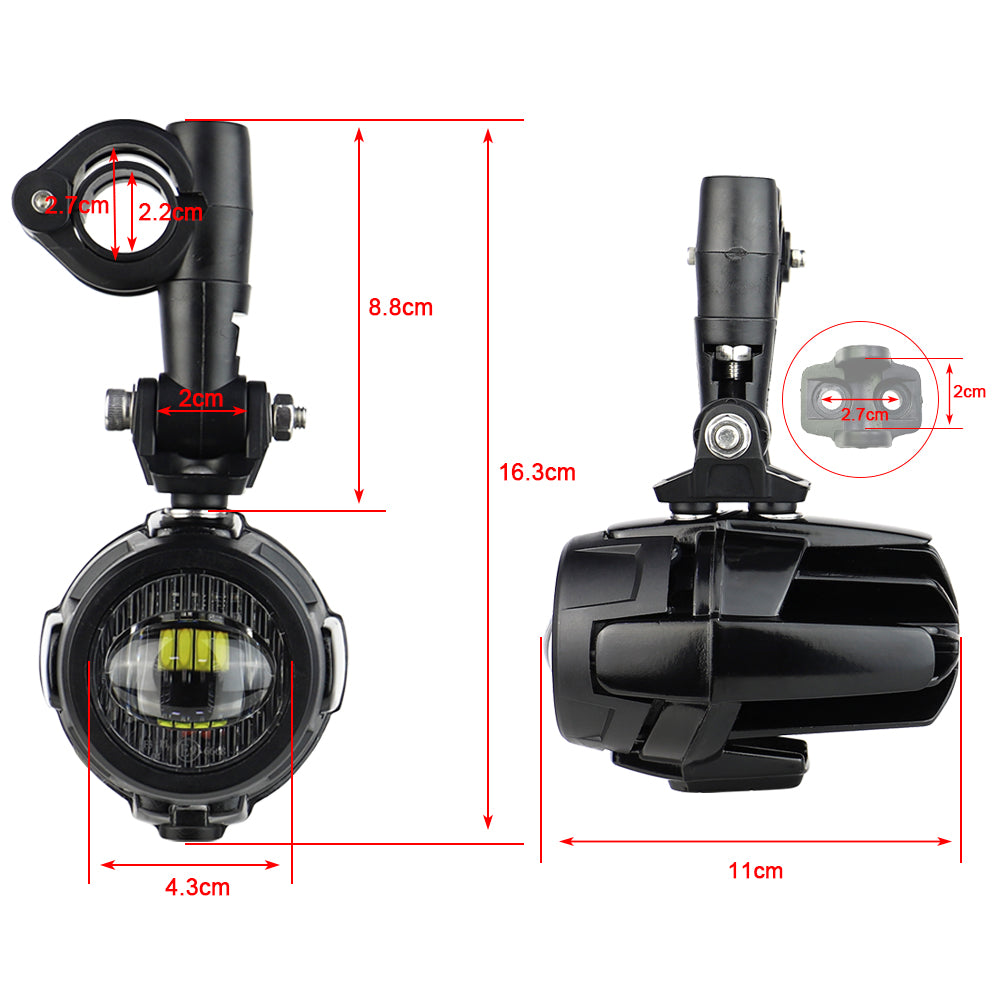 LED Motorcycle Fog Lights Spot Driving Auxiliary Lamps for Universal Use