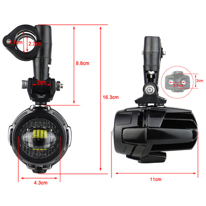 LED Motorcycle Fog Lights Spot Driving Auxiliary Lamps for Universal Use