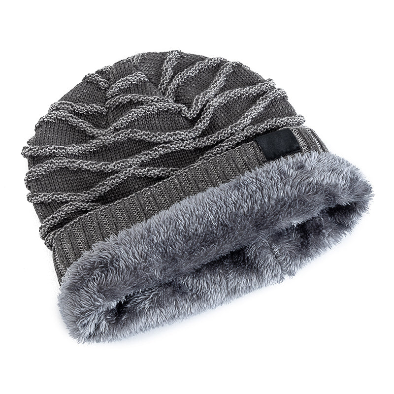 Slouchy Unisex Winter Hat With Fur Lining Fivepointed Star Decor Warm Beanie Cap For Men And Women  5