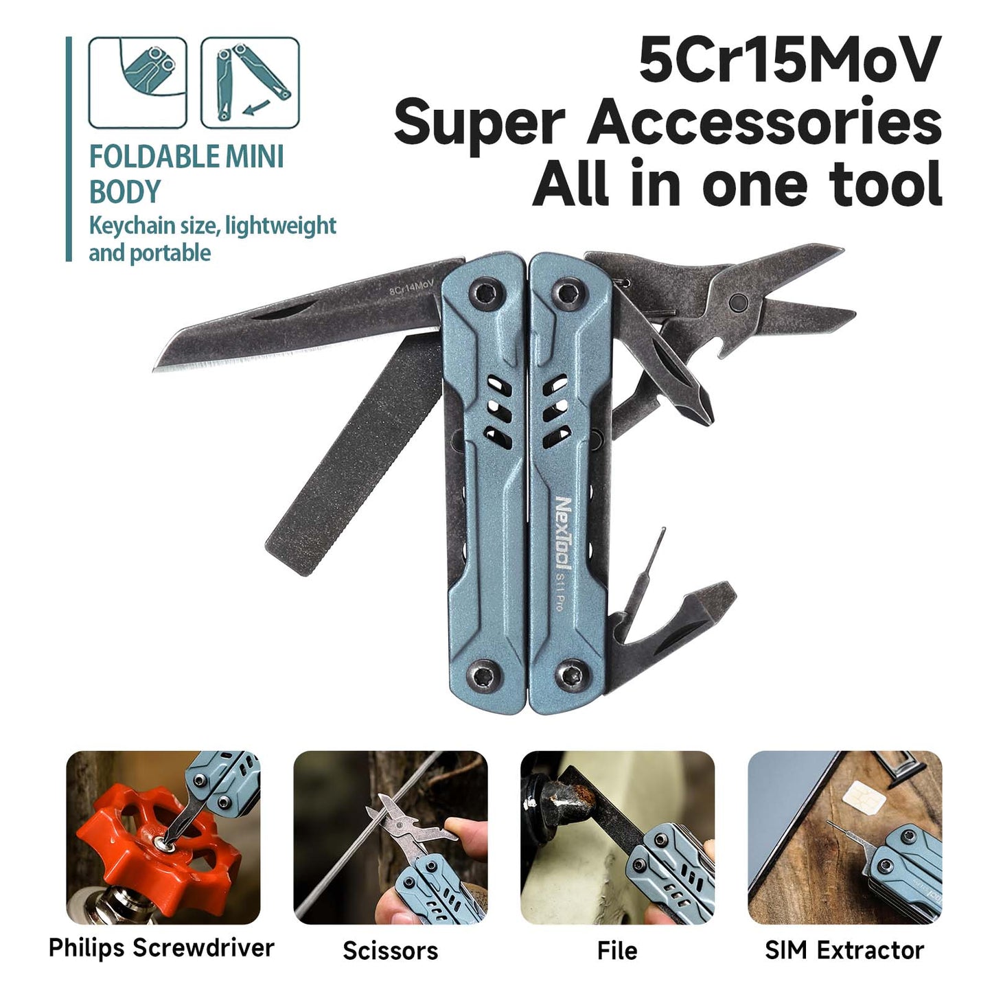 Portable Sailor Pliers Multi Tool With Folding Scissors EDC Knife And Screwdriver For Outdoor Equip 5