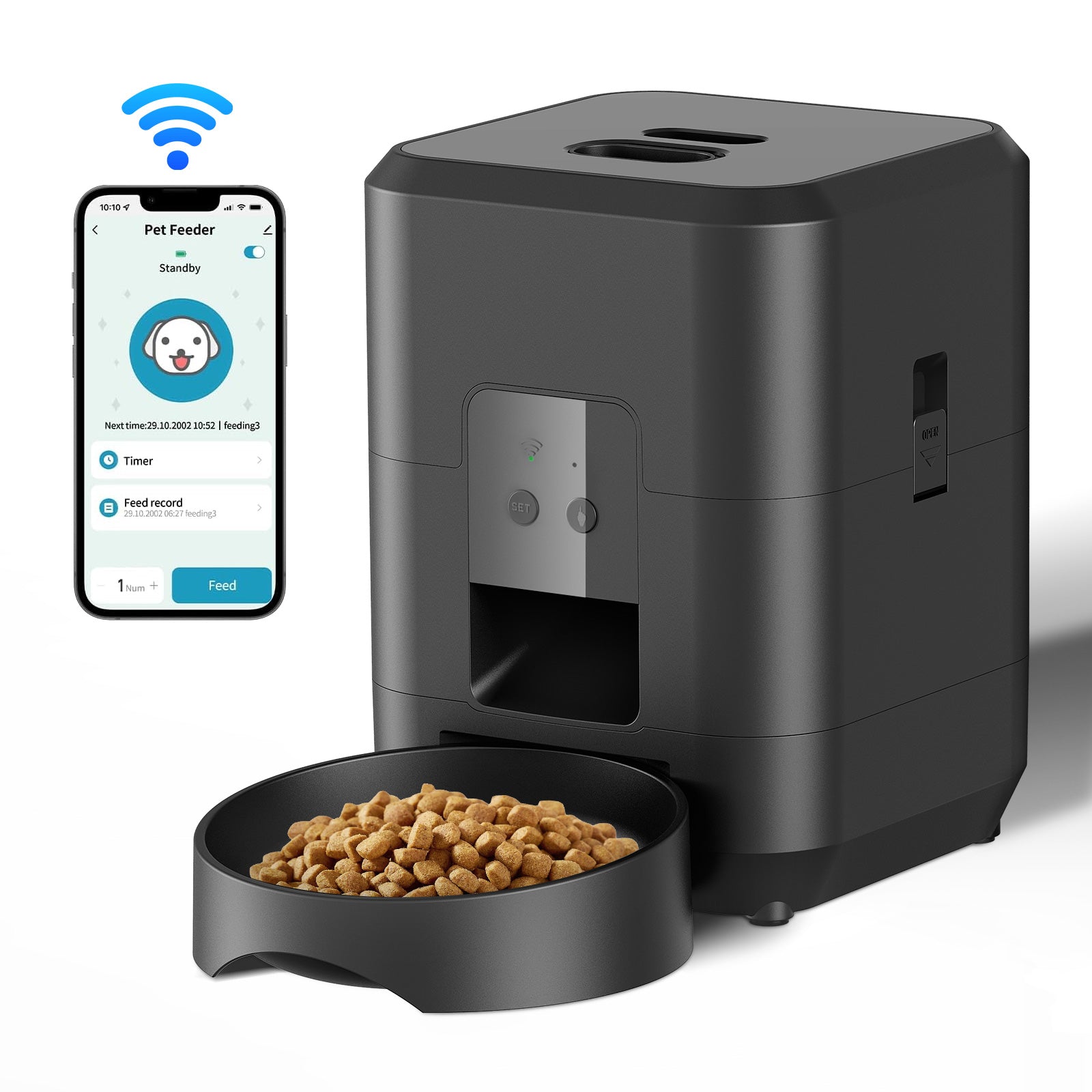 Smart Pet Feeder Automatic Cat Feeder Dog Slow Food Machine Timed Quantitative Dispenser 7