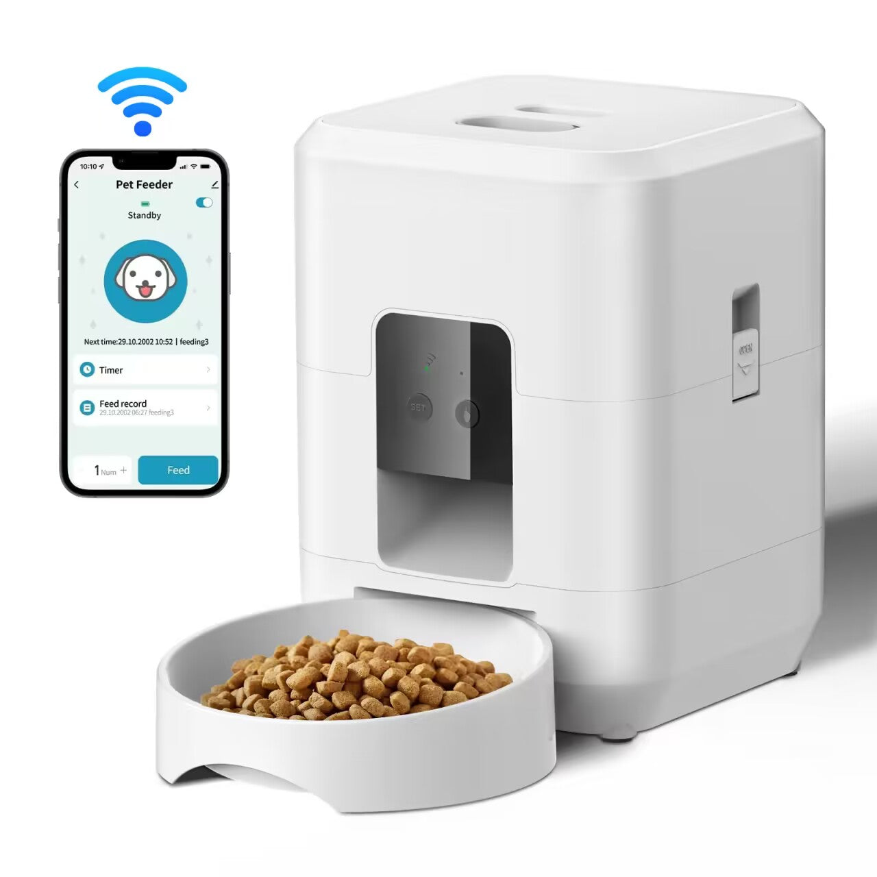 Smart Pet Feeder Automatic Cat Feeder Dog Slow Food Machine Timed Quantitative Dispenser 8