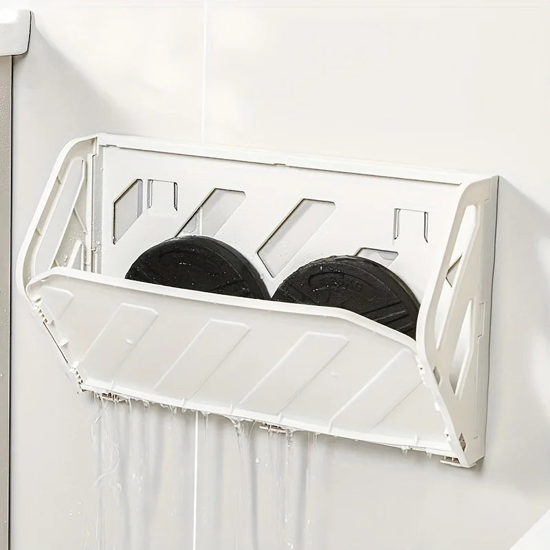 Wall-Mounted Shoe Rack, Multi-Layer Space Saver, Hidden Storage Shelf, Foldable Plastic Organizer, No-Drill Installation