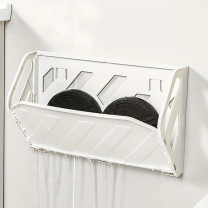 Wall-Mounted Shoe Rack, Multi-Layer Space Saver, Hidden Storage Shelf, Foldable Plastic Organizer, No-Drill Installation