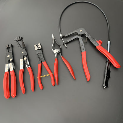 Car Water Pipe Hose Repair Tool, Tube Bundle Hoop Clamp Pliers, Flat Band Ring Pliers with Plastic Handle