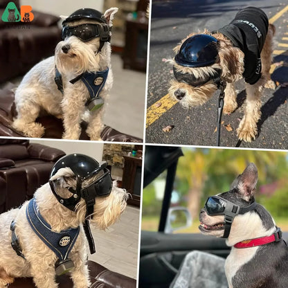 Pet Motorcycle Helmet Hat For Small Dogs Dog Helmet And Goggles Set With Adjustable Straps For Pupp 2