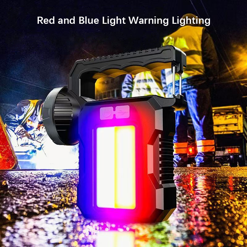 Powerful Solar Flashlight Searchlight Outdoor Camping Lamp With COB Work Light For Hiking And Fishi 4