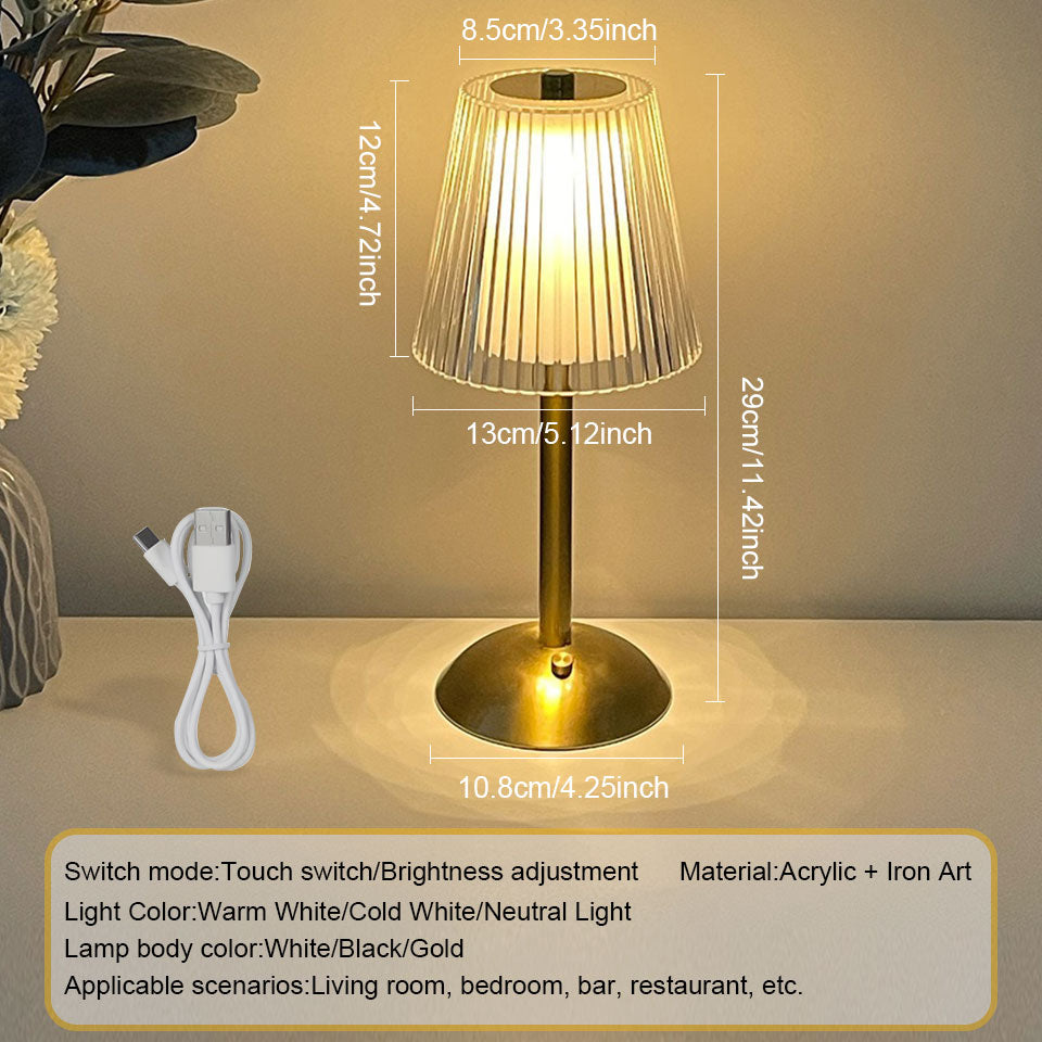 Rechargeable LED Table Lamp Touch Sensor Nordic Interior Night Light Bedside Lamp For Bedroom Hotel 3