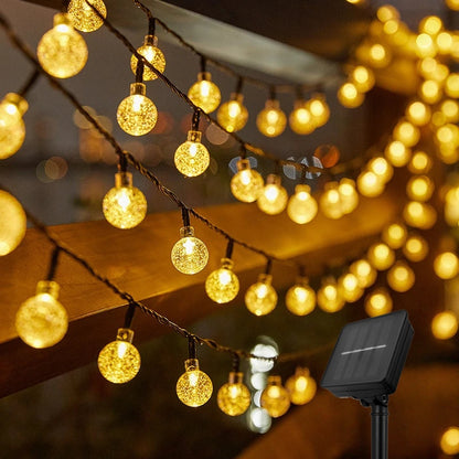 Solar Crystal Ball LED Light String, Outdoor Waterproof LED, Holiday Garden Decor